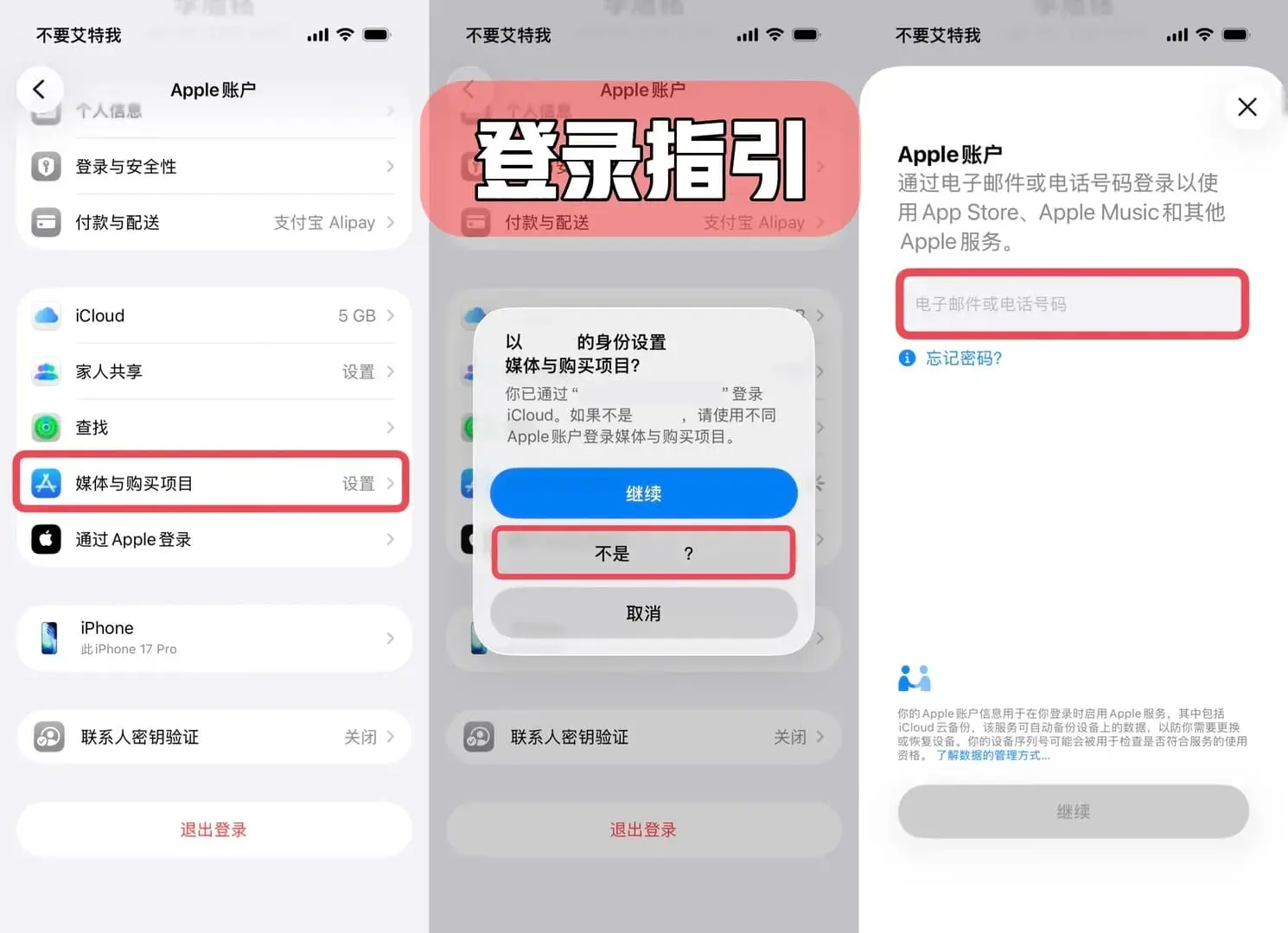 iOS 26 登录媒体与购买项目